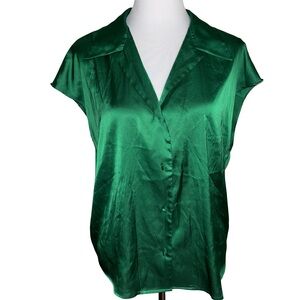 Banana Republic Emerald Satin Blouse